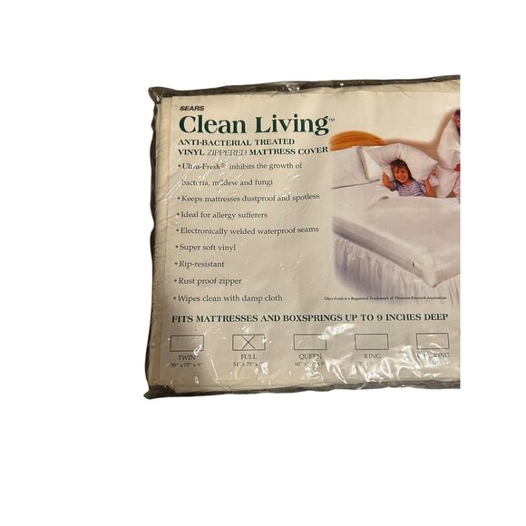 Clean Living Antibacterial Treated Vinyl Zippered Mattress Cover Fits Twin Size - Picture 2 of 3